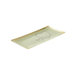 Plateau Rectangle L - C?ur - Blanc - 10 x 21 cm