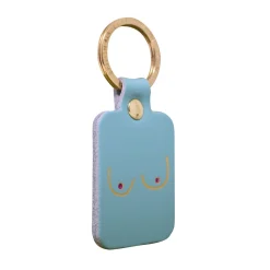 Porte-clés Boobs en cuir - Turquoise