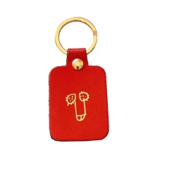 Porte-clés Zizi en cuir - Rouge