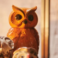 Pot Hibou Tangerine en Céramique - 16.5 x 16.2 x 8.5 cm