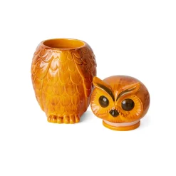 Pot Hibou Tangerine en Céramique - 16.5 x 16.2 x 8.5 cm
