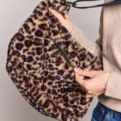 Sac Rosa Teddy en fourrure - Léopard
