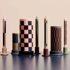 Set de 4 Bougies Pattern - Vert u0026 Bleu