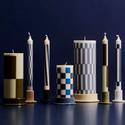 Set de 4 Bougies Pattern - Vert u0026 Bleu