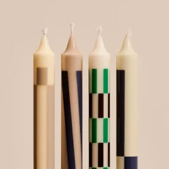Set de 4 Bougies Pattern - Cream u0026 Dark