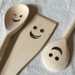 Set de 3 Couverts Happy Spoon - Cuillères et Spatule Bois