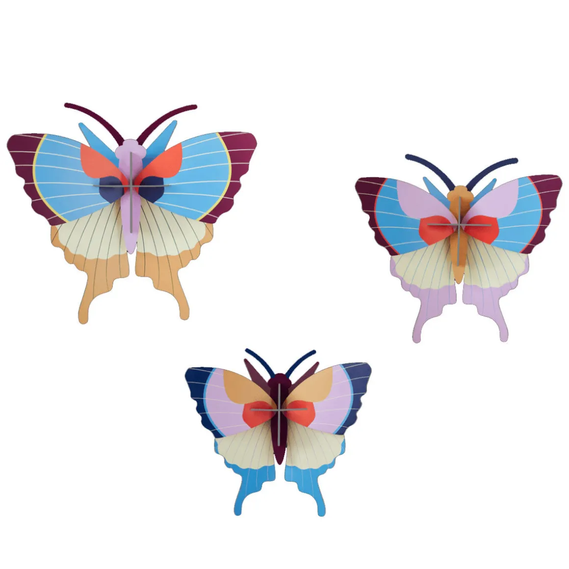 Set De 3 Décorations Murale Plum Fringe Butterflies