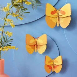 Set De 3 Décorations Murale Yellow Butterflies