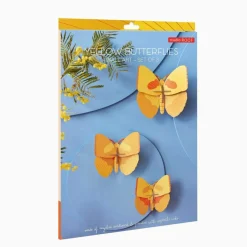Set De 3 Décorations Murale Yellow Butterflies
