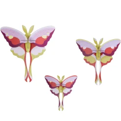 Set De 3 Décorations Murale Lilac Comet Butterflies
