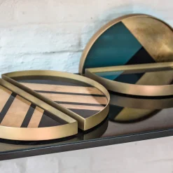 Set de 2 mini plateaux géométriques Half Moon