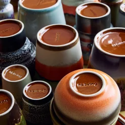 Set de 6 Mugs 70's Elements en céramique