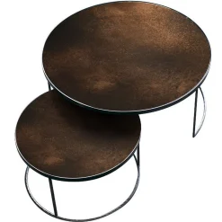 Set de 2 tables tables gigognes Nesting - Antique Bronze - Ø 92 cm