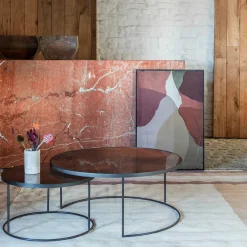 Set de 2 tables tables gigognes Nesting - Antique Bronze - Ø 92 cm