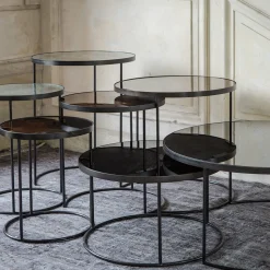 Set de 2 tables tables gigognes Nesting - Charcoal - Ø 92 cm