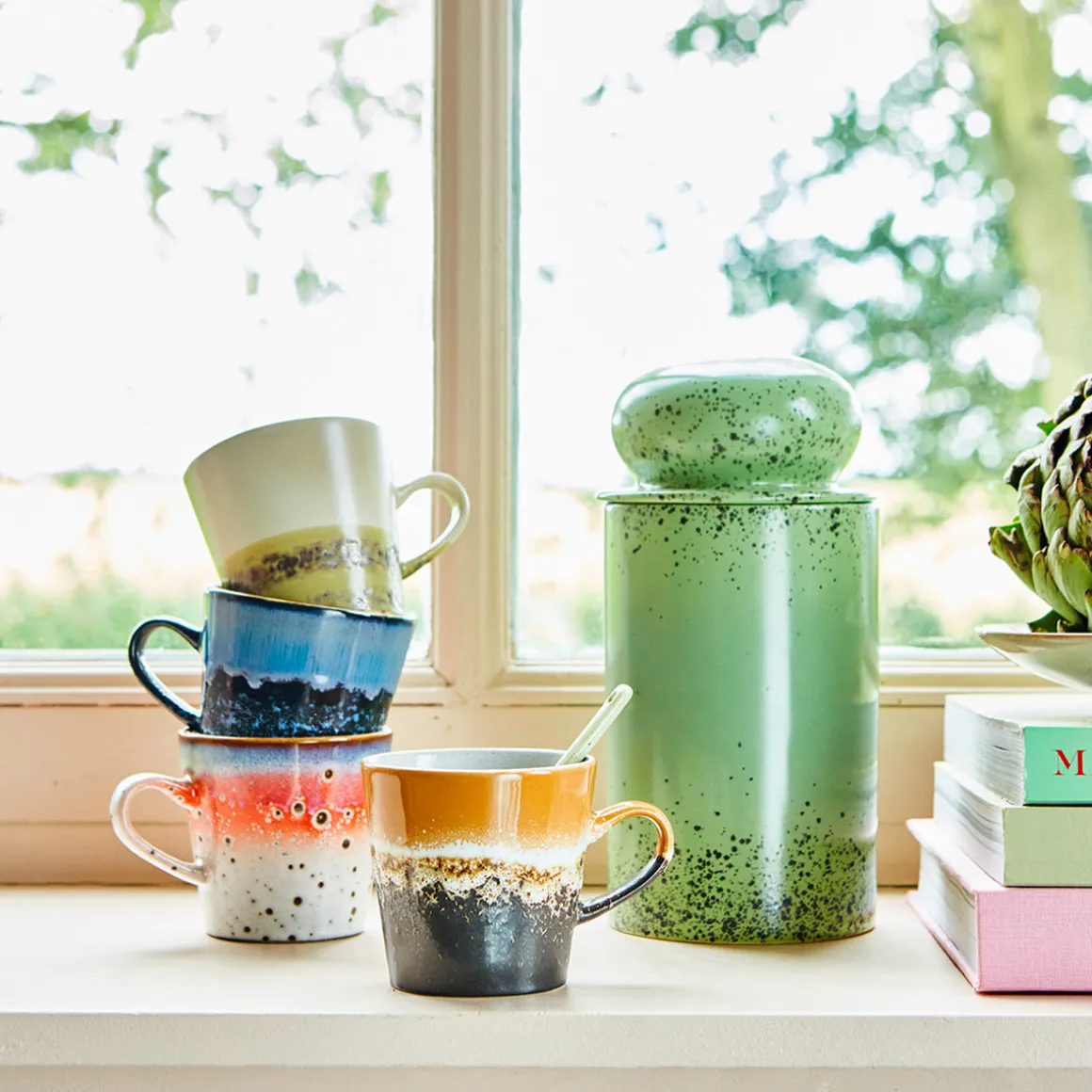 Set de 4 Tasses Americano 70's Pegasus en céramique