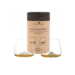 Set de 2 verres topographic Everest u0026 Mont Blanc