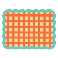 Set de table Biscotti à Carreaux - 38 cm x 48 cm - Rouge u0026 Bleu