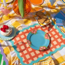 Set de table Biscotti à Carreaux - 38 cm x 48 cm - Rouge u0026 Bleu