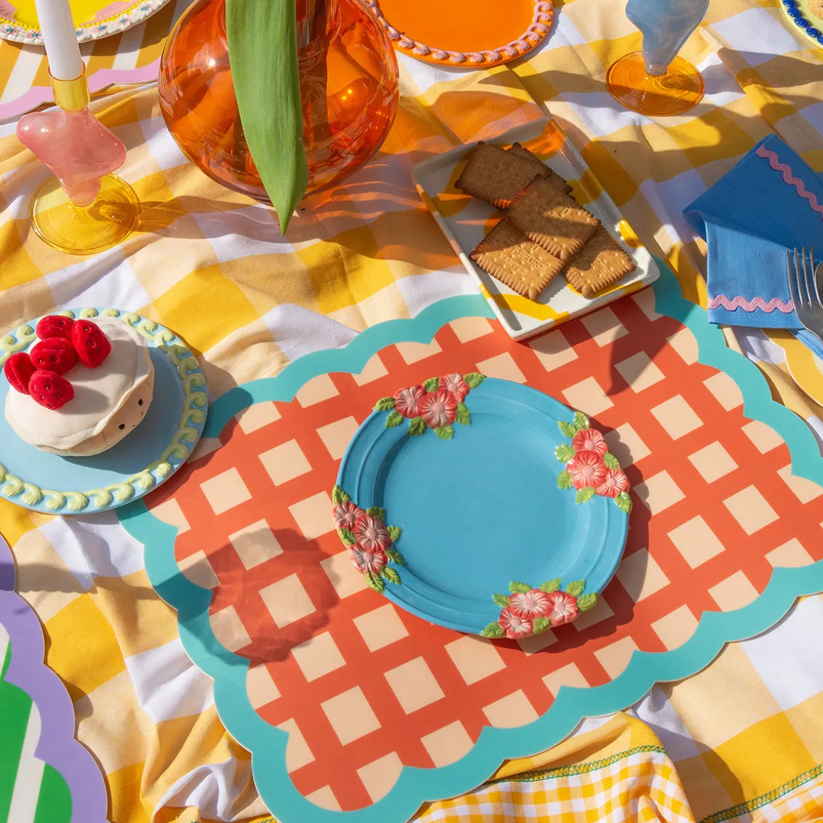 Set de table Biscotti à Carreaux - 38 cm x 48 cm - Rouge u0026 Bleu