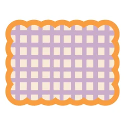 Set de table Biscotti à Carreaux - 38 cm x 48 cm - Lilas u0026 Orange