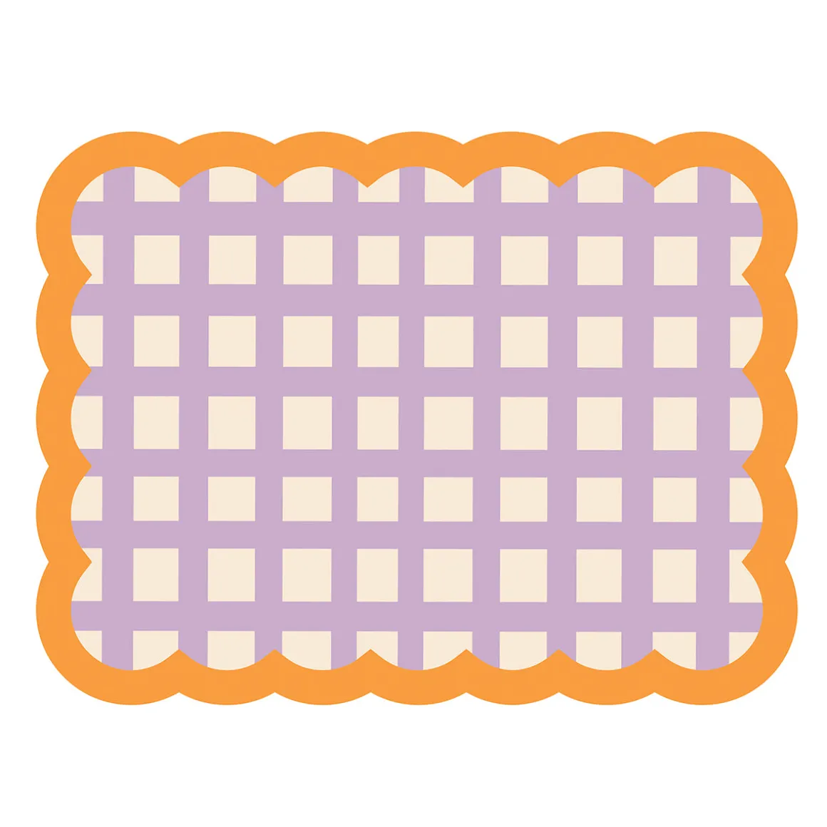 Set de table Biscotti à Carreaux - 38 cm x 48 cm - Lilas u0026 Orange