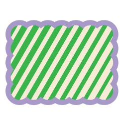 Set de table Biscotti à Rayures - 38 cm x 48 cm - Vert u0026 Violet