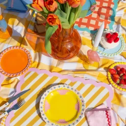 Set de table Biscotti à Rayures - 38 cm x 48 cm - Ocre u0026 Rose