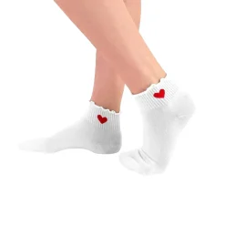 Socquettes Coeur Dentelle Blanc