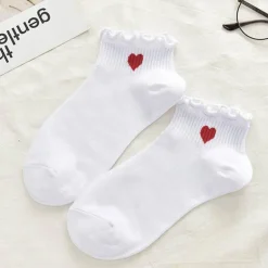 Socquettes Coeur Dentelle Blanc