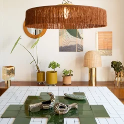 Suspension Parasol Franges - Ø 70 cm - Marron