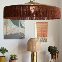 Suspension Parasol Franges - Ø 100 cm - Marron