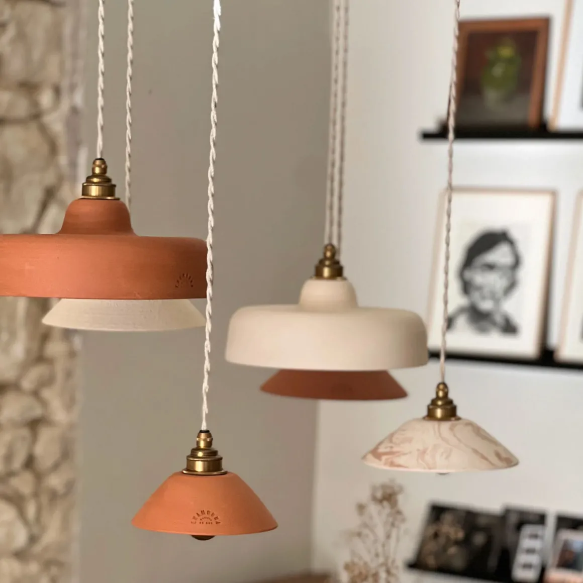 Suspension Pitchoun en Terre Cuite Rouge