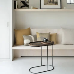 Table à plateau Oblong en métal et bois - L 69 cm