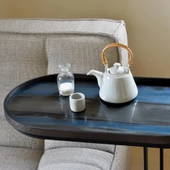 Table à plateau Oblong en métal et bois - L 69 cm