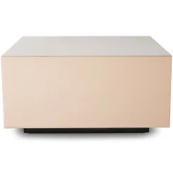 Table basse Bloc Miroir - 60 x 60 x 32 cm - Nude