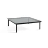 Table basse Kofi Chêne Massif Noir u0026 Verre Teinté Gris - l 120 x L 120 x h 36 cm