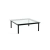 Table basse Kofi Chêne Massif Noir u0026 Verre Clair - l 100 x L 100 x h 36 cm