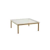Table basse Kofi Chêne Massif u0026 Verre Roseau Transparent - l 100 x L 100 x h 36 cm