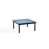 Table basse Kofi Chêne Massif Noir u0026 Verre Teinté Bleu - l 80 x L 80 x h 36 cm