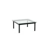 Table basse Kofi Chêne Massif Noir u0026 Verre Clair - l 80 x L 80 x h 36 cm