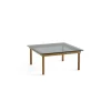 Table basse Kofi Chêne Massif u0026 Verre Teinté Gris - l 80 x L 80 x h 36 cm