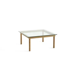 Table basse Kofi Chêne Massif u0026 Verre Clair - l 80 x L 80 x h 36 cm
