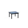 Table basse Kofi Chêne Massif Noir u0026 Verre Teinté Bleu - l 60 x L 60 x h 36 cm