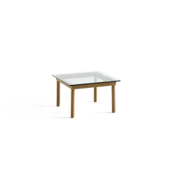 Table basse Kofi Chêne Massif u0026 Verre Clair - l 60 x L 60 x h 36 cm