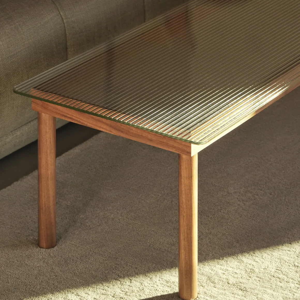 Table basse Kofi Chêne Massif u0026 Verre Roseau Transparent - l 60 x L 60 x h 36 cm