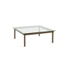 Table basse Kofi Noyer Massif u0026 Verre Clair - l 100 x L 100 x h 36 cm