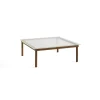 Table basse Kofi Noyer Massif u0026 Verre Roseau Transparent - l 100 x L 100 x h 36 cm