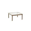 Table basse Kofi Noyer Massif u0026 Verre Roseau Transparent - l 80 x L 80 x h 36 cm