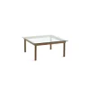 Table basse Kofi Noyer Massif u0026 Verre Clair - l 80 x L 80 x h 36 cm